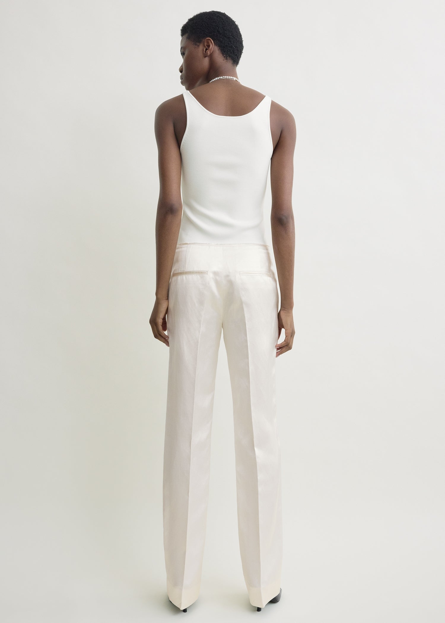 Easy raw edge trousers white