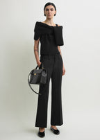 Kick flare trousers black