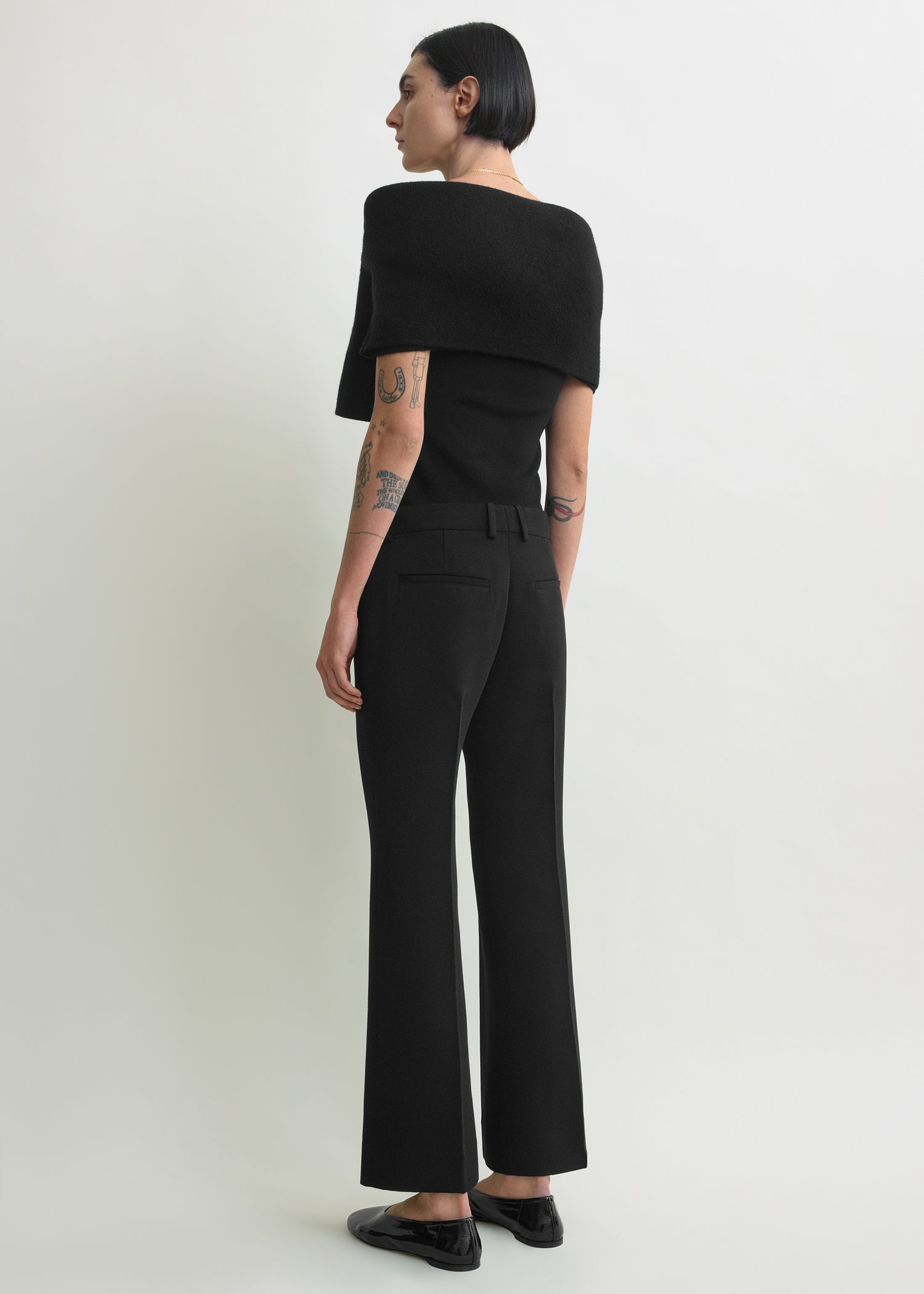 Kick flare trousers black