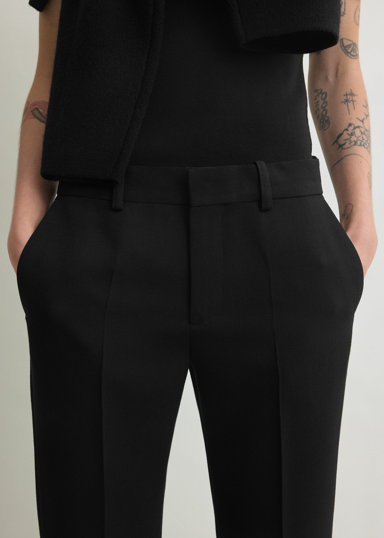 Kick flare trousers black