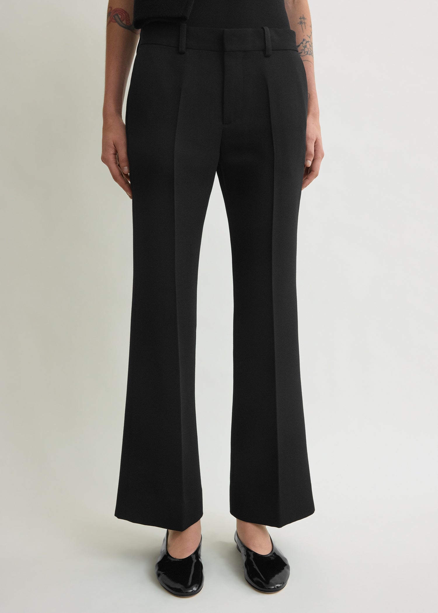 Kick flare trousers black