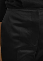 Kick flare raw-edge trousers black