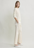 Kick flare raw-edge trousers stone