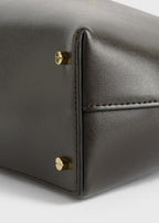 T-lock leather clutch bark