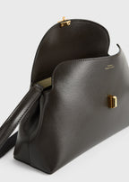 T-lock leather clutch bark