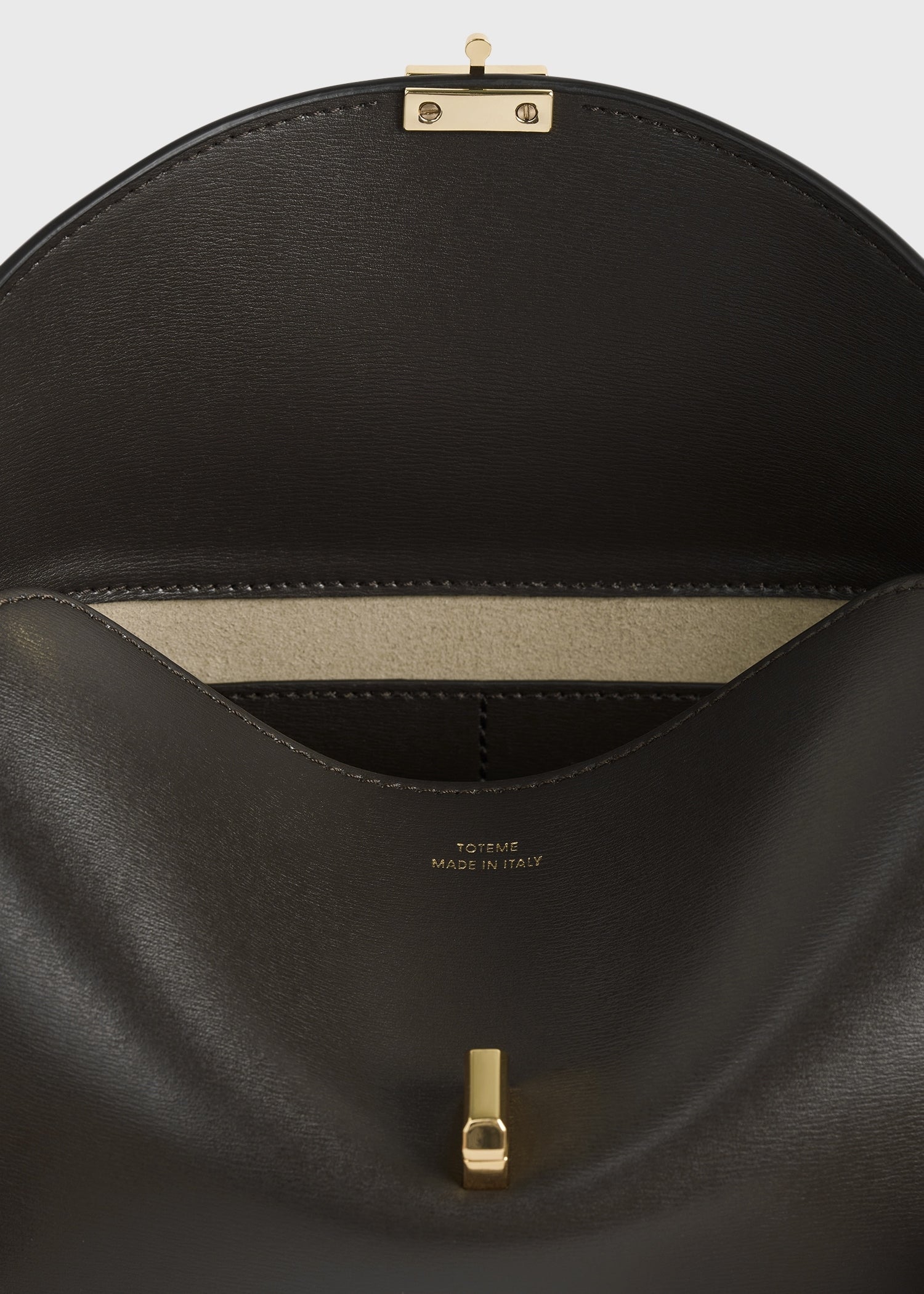 T-lock leather clutch bark