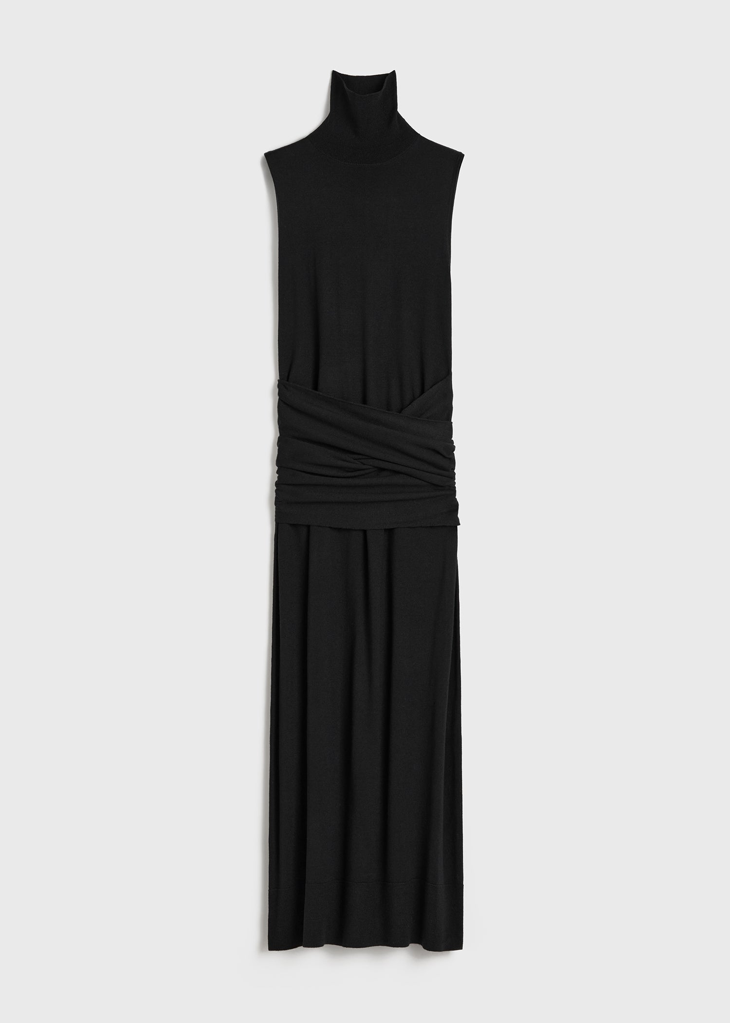 Draped knit dress black