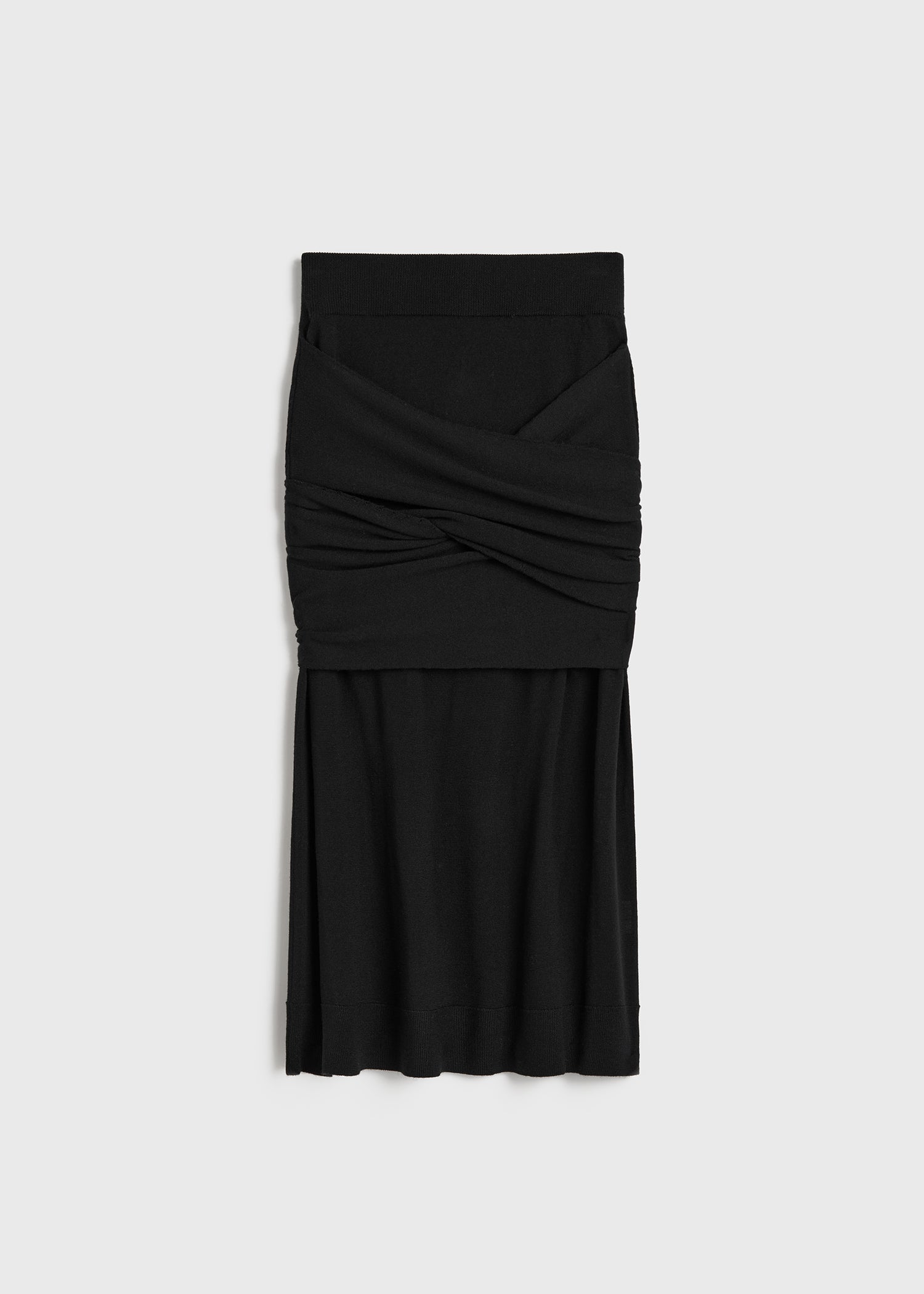 Draped fine knit skirt black – TOTEME