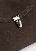T-lock suede clutch brown