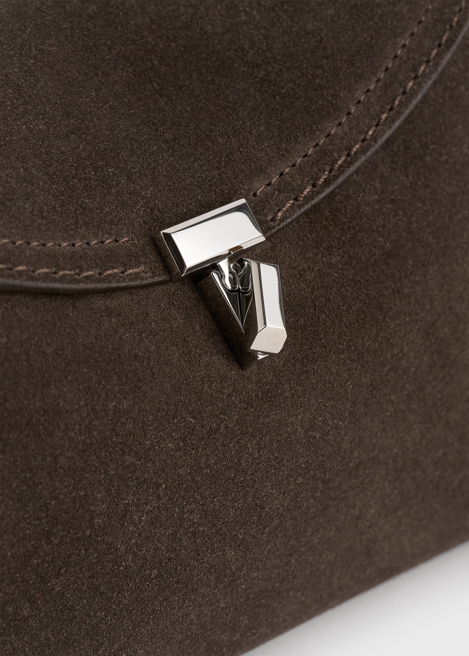 T-lock suede clutch brown