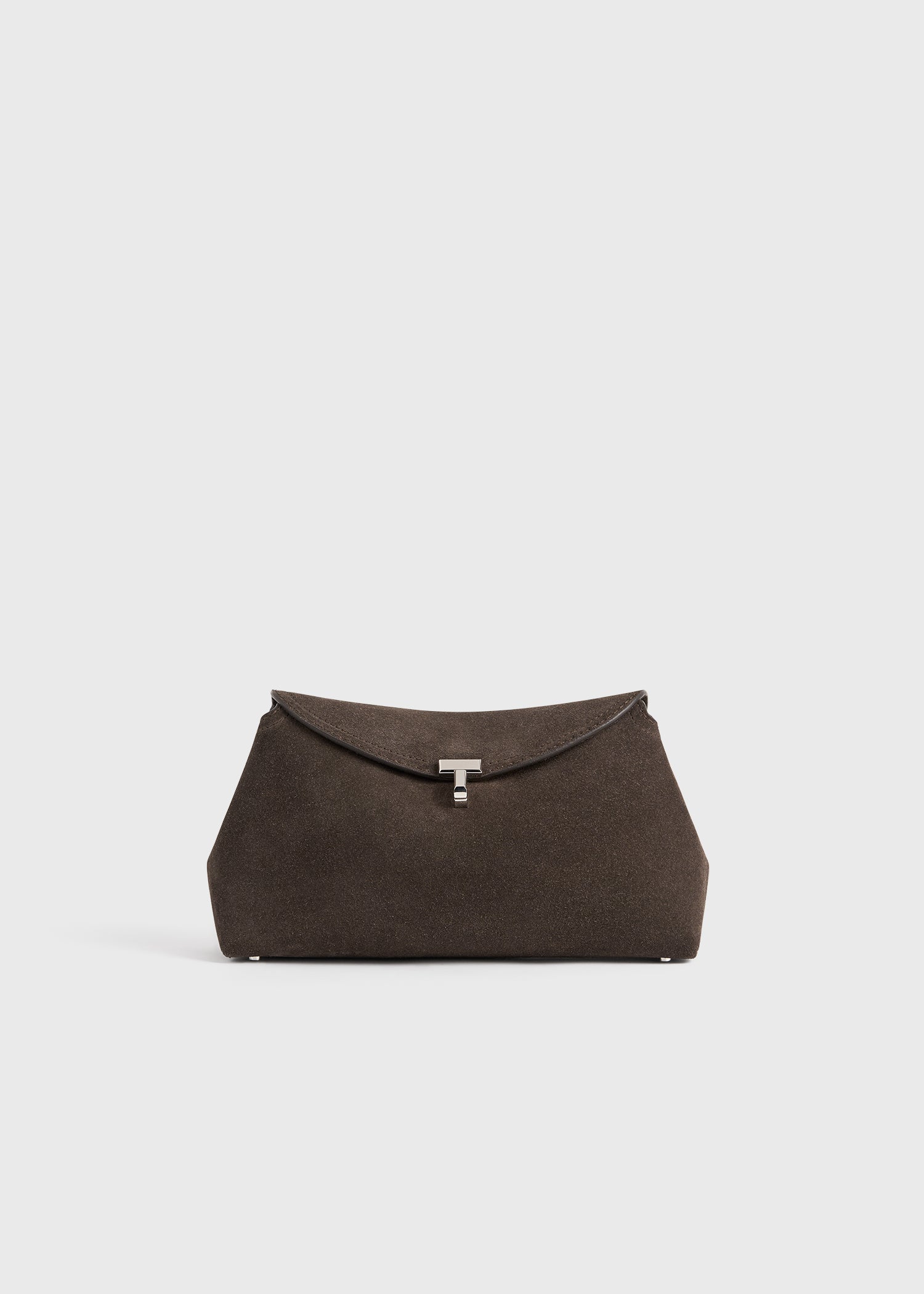 T-lock suede clutch brown