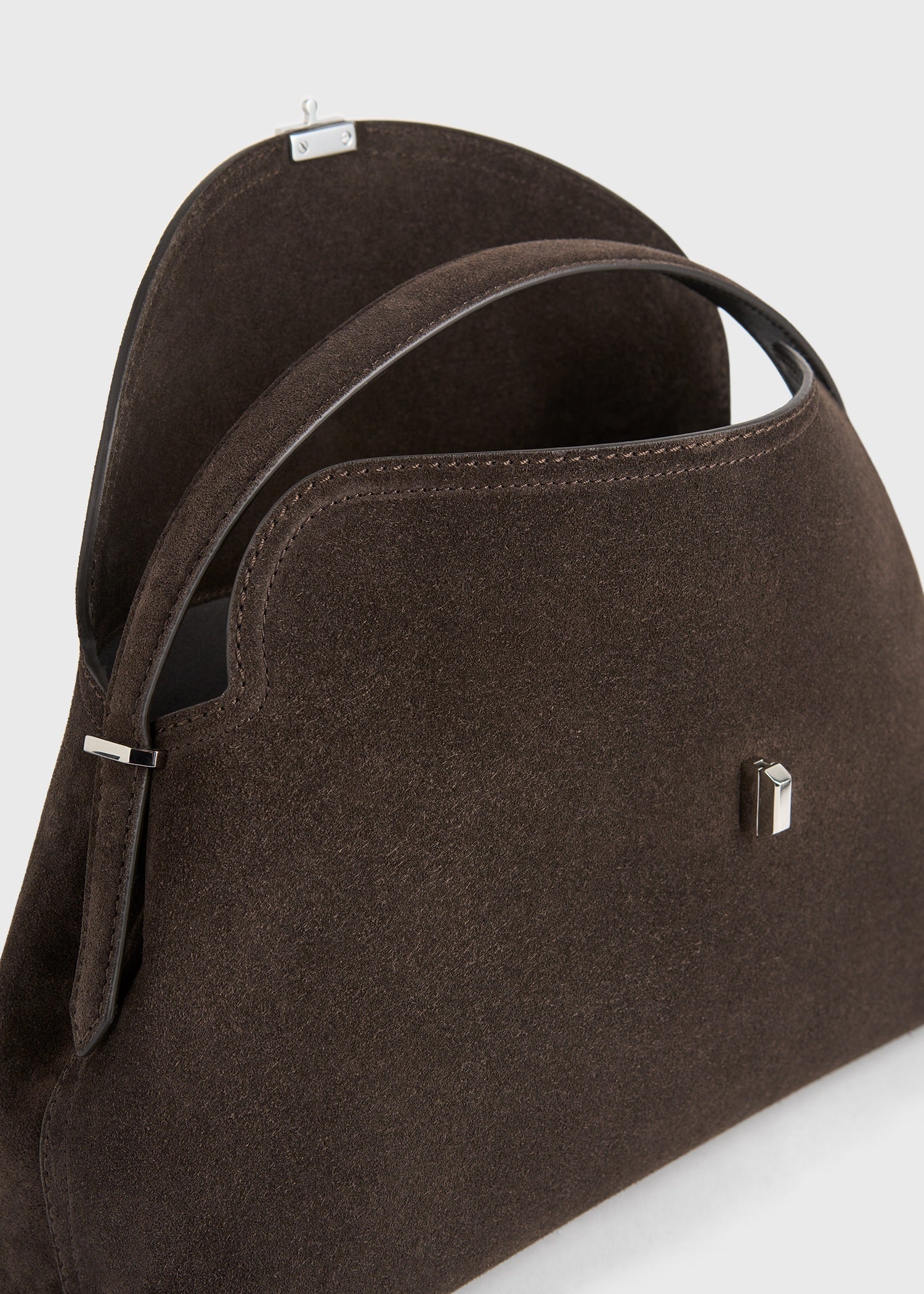 T-lock suede top handle brown
