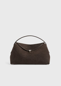 T-lock suede top handle brown