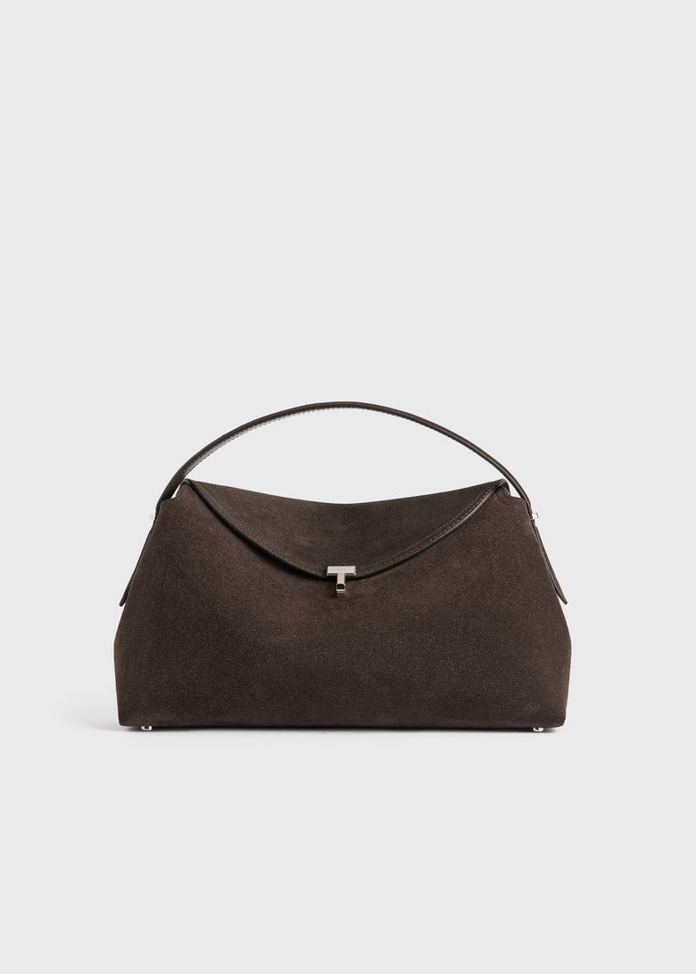 T-lock suede top handle brown