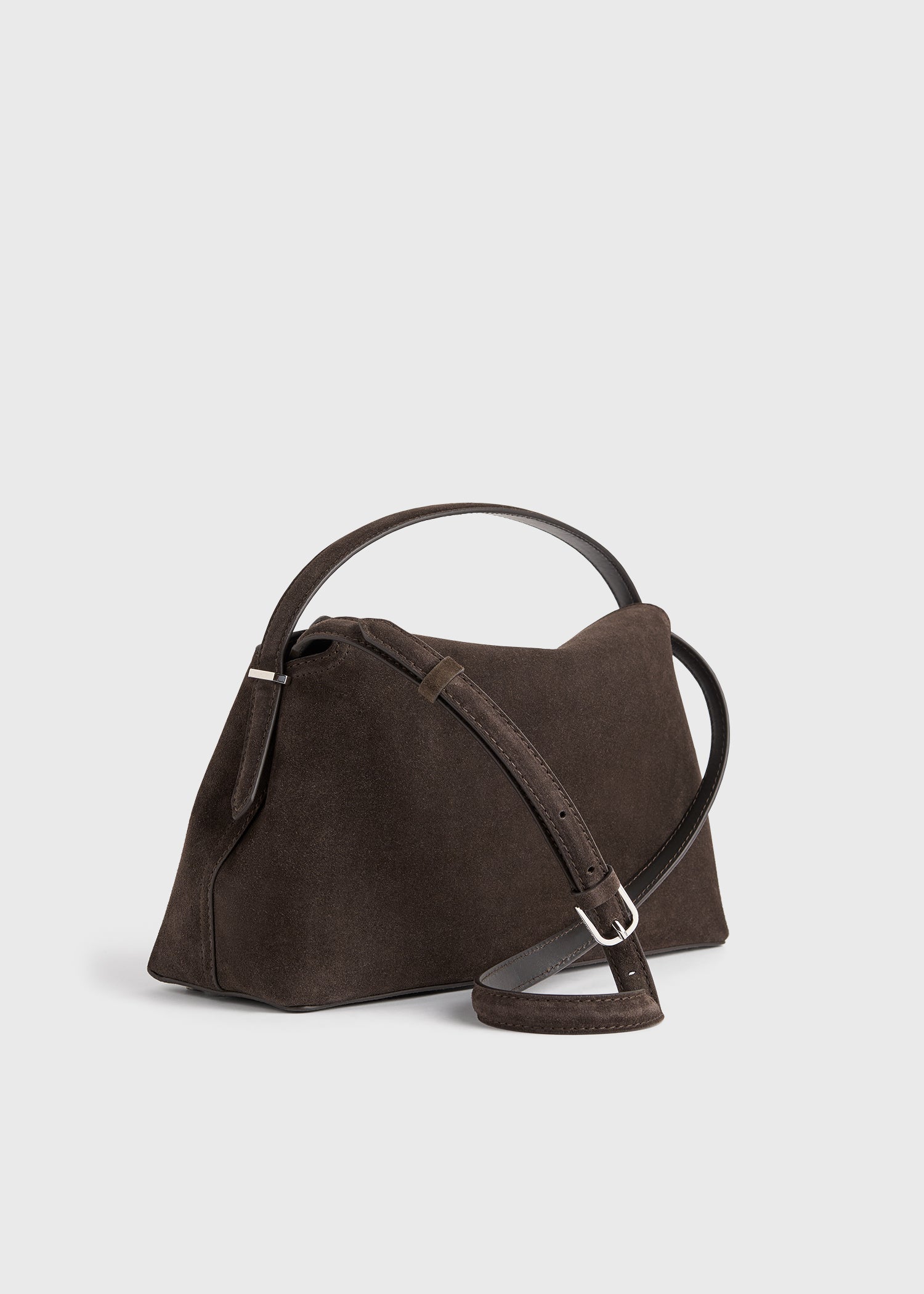 T-lock suede top handle brown
