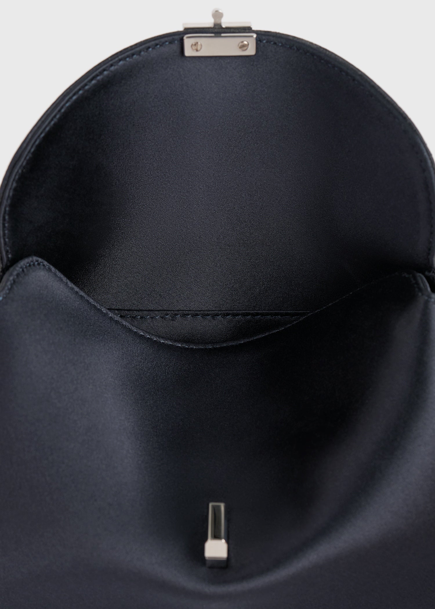 Mini T-lock satin clutch navy