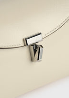 Mini T-lock naplack clutch milk