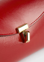 Mini T-lock naplack clutch red