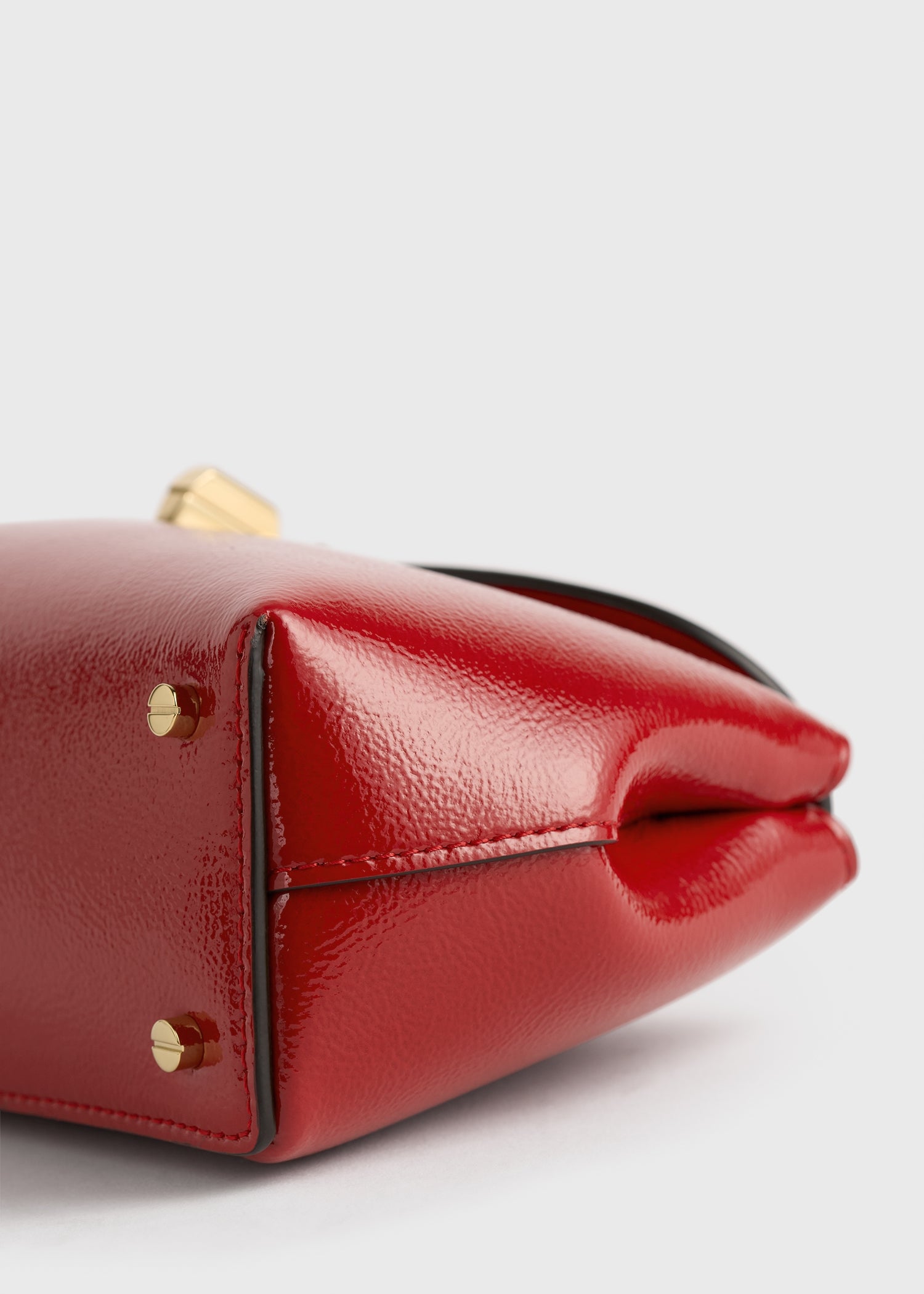 Mini T-lock naplack clutch red