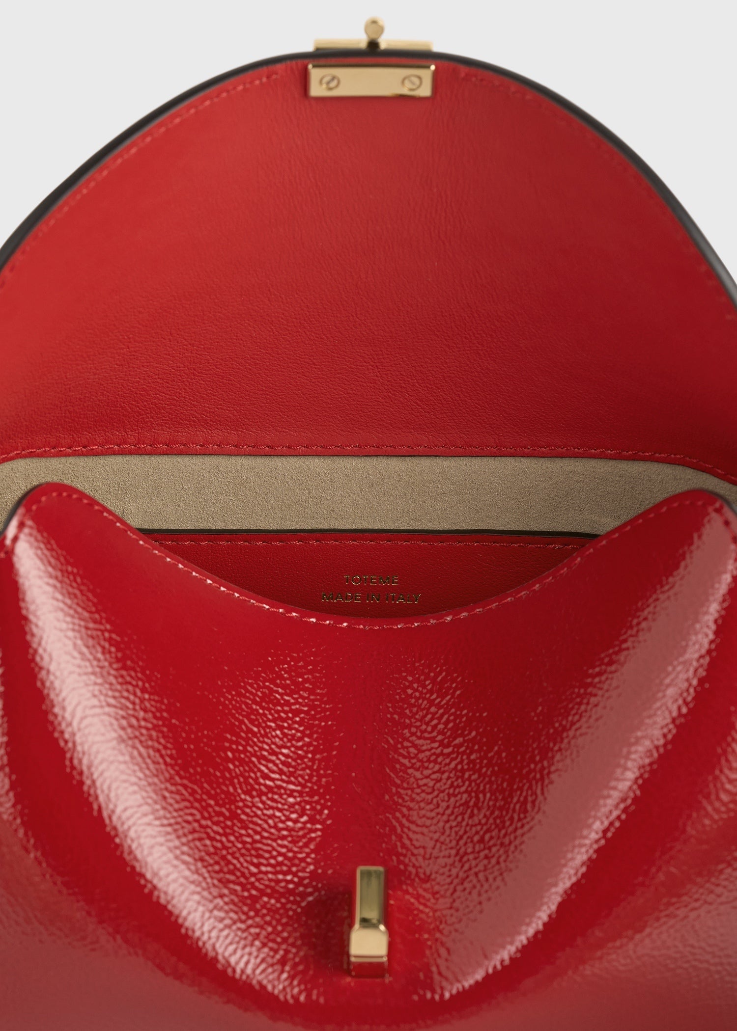 Mini T-lock naplack clutch red