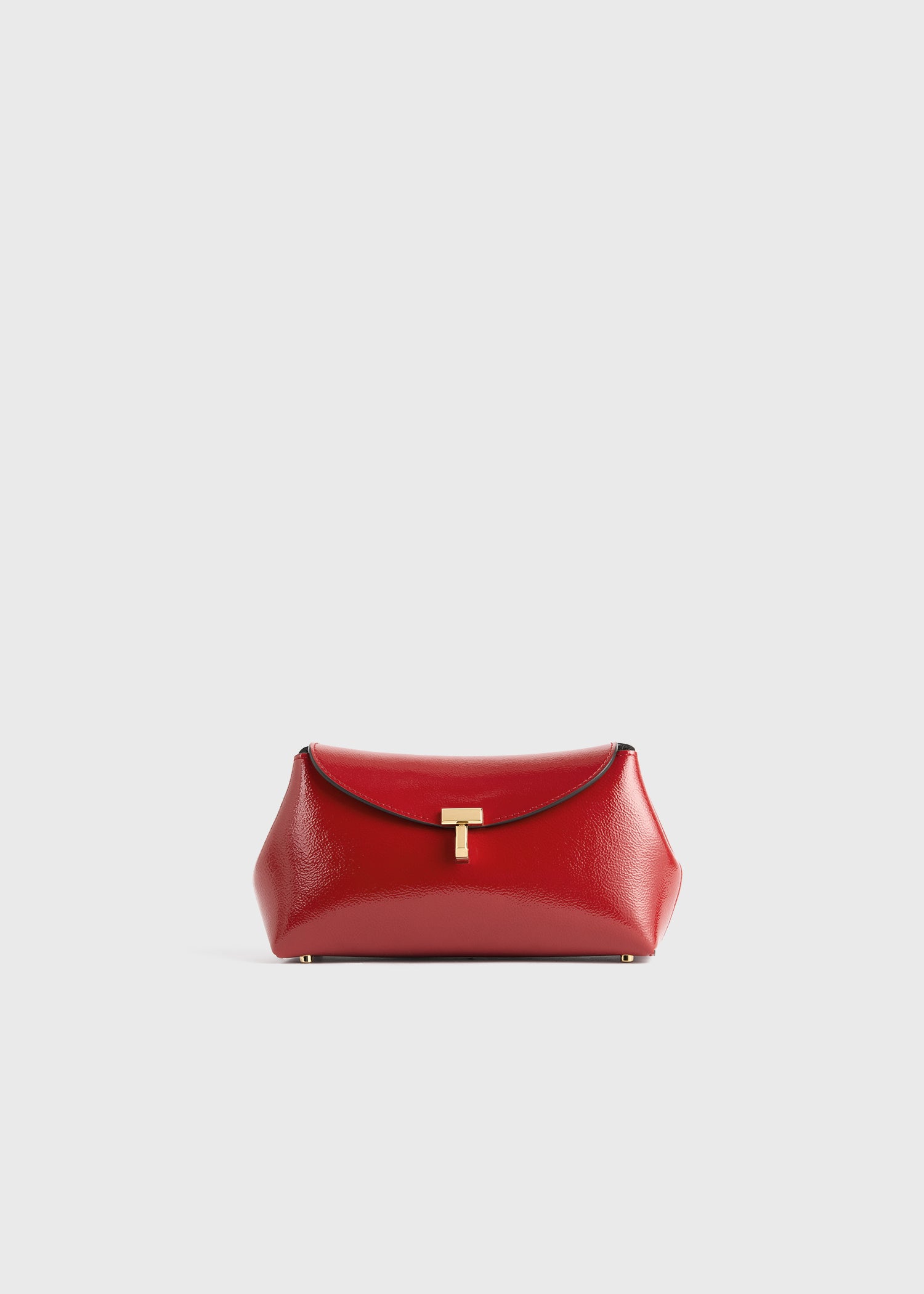 Mini T-lock naplack clutch red