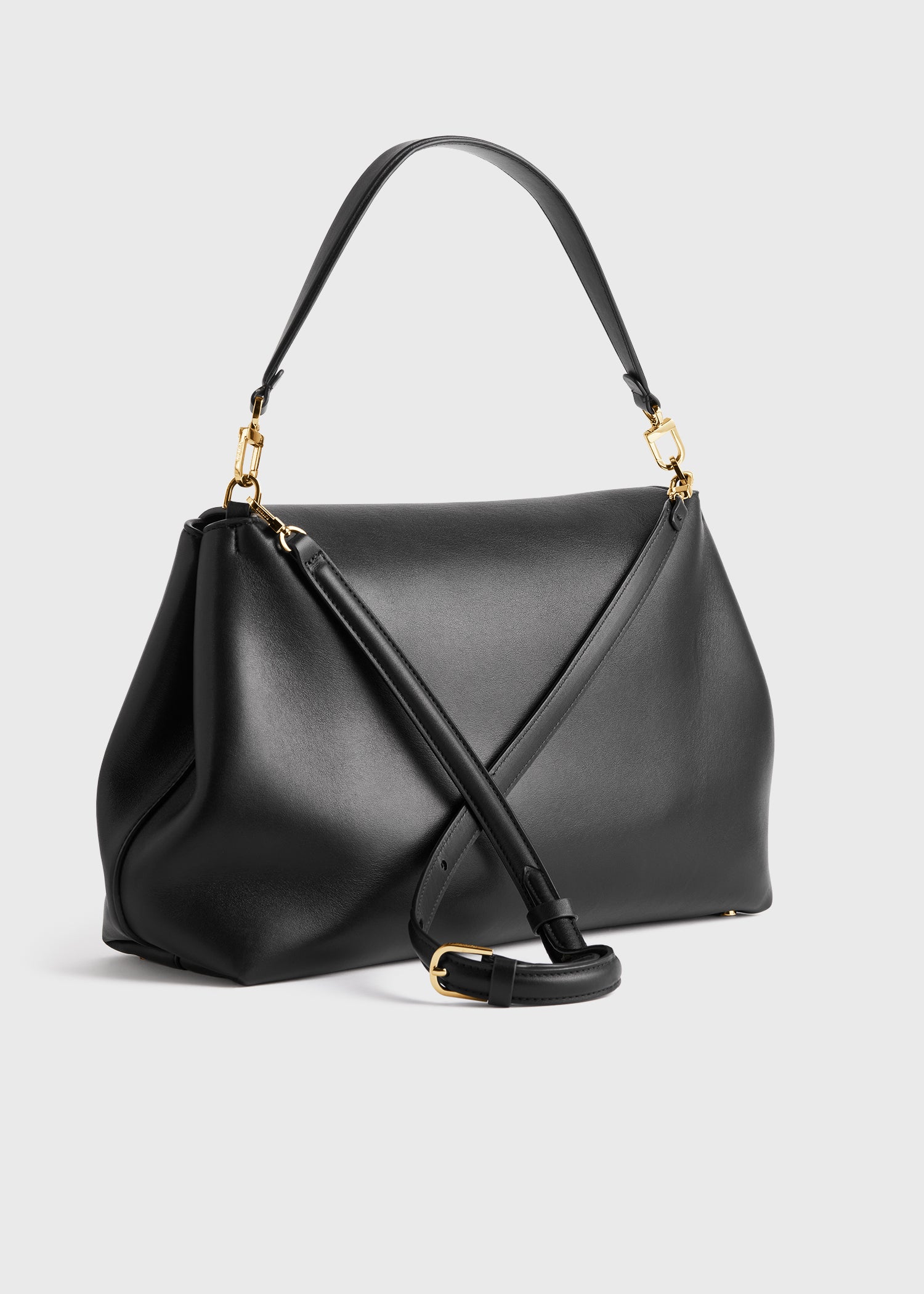 T-lock leather satchel black