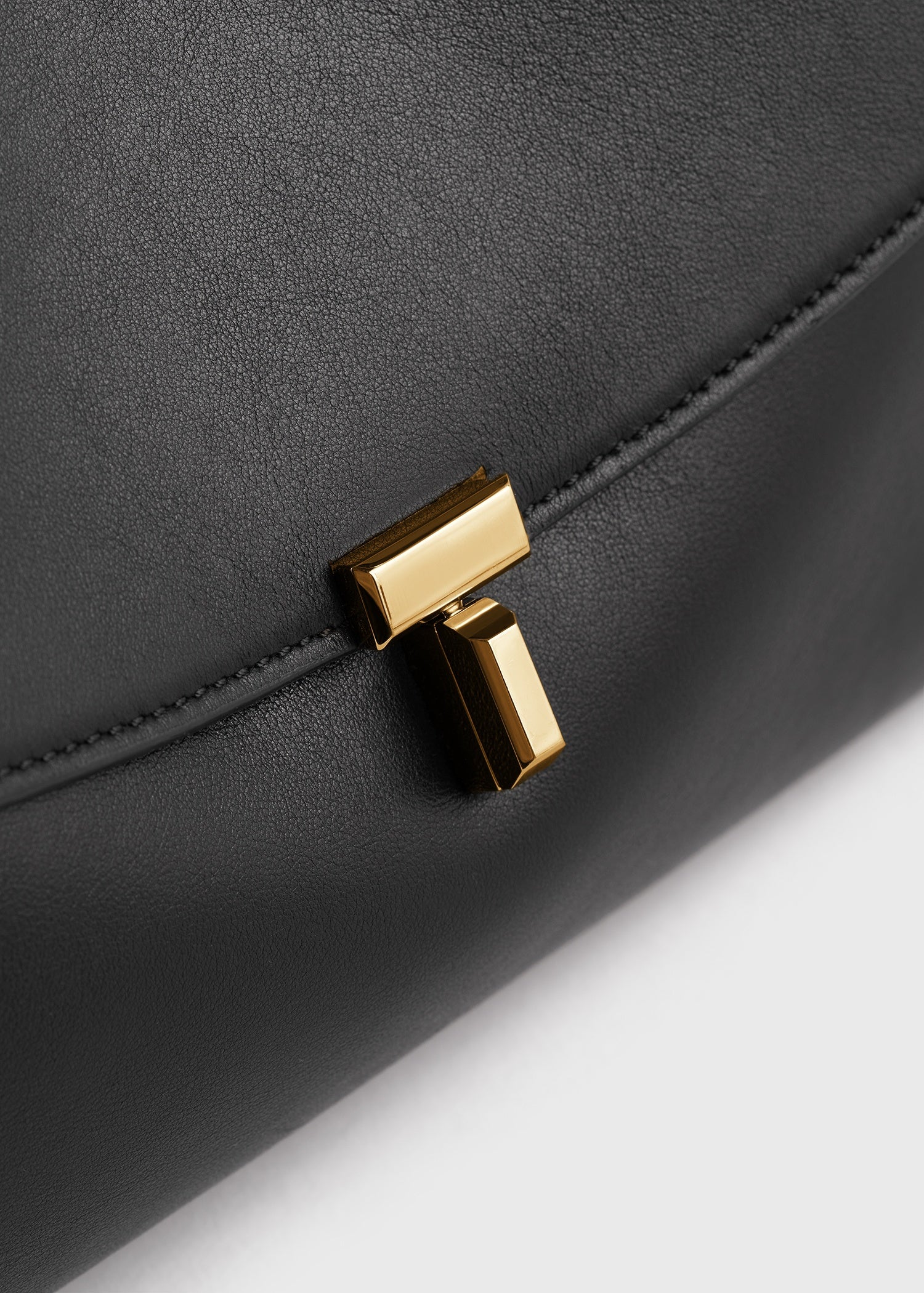 T-lock leather satchel black