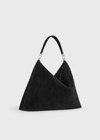 Bevel suede bag black