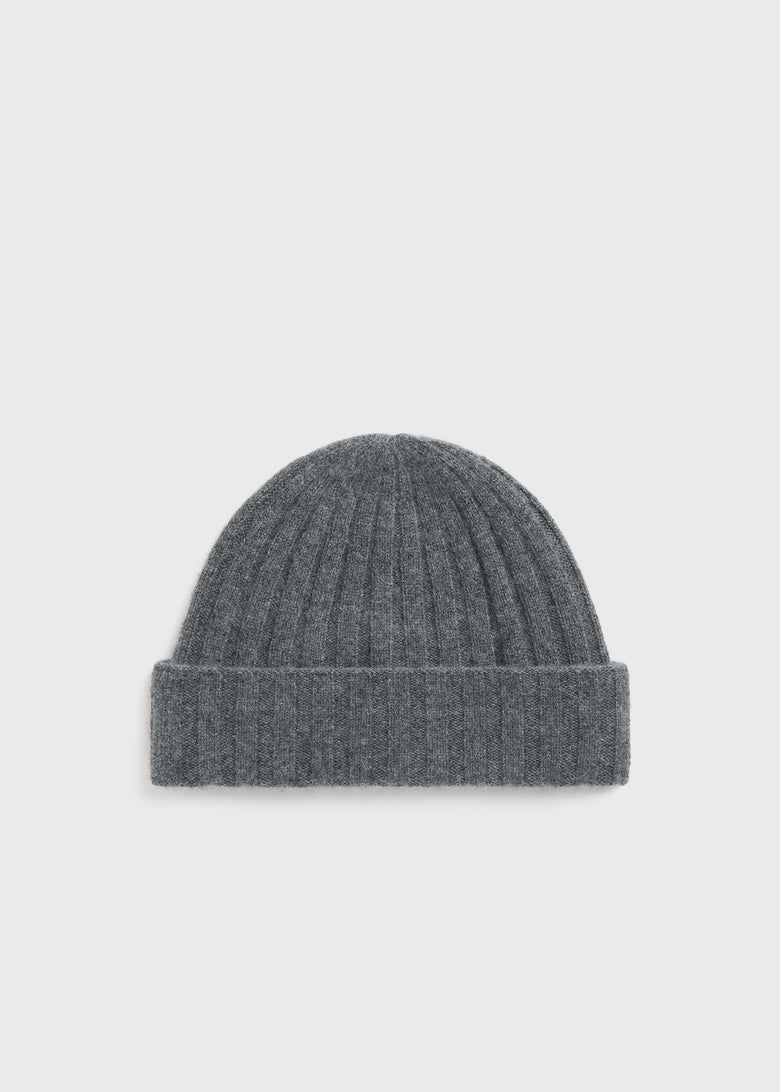 Cashmere beanie charcoal melange