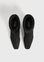 Fold-down shearling boots black