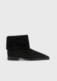 Fold-down shearling boots black