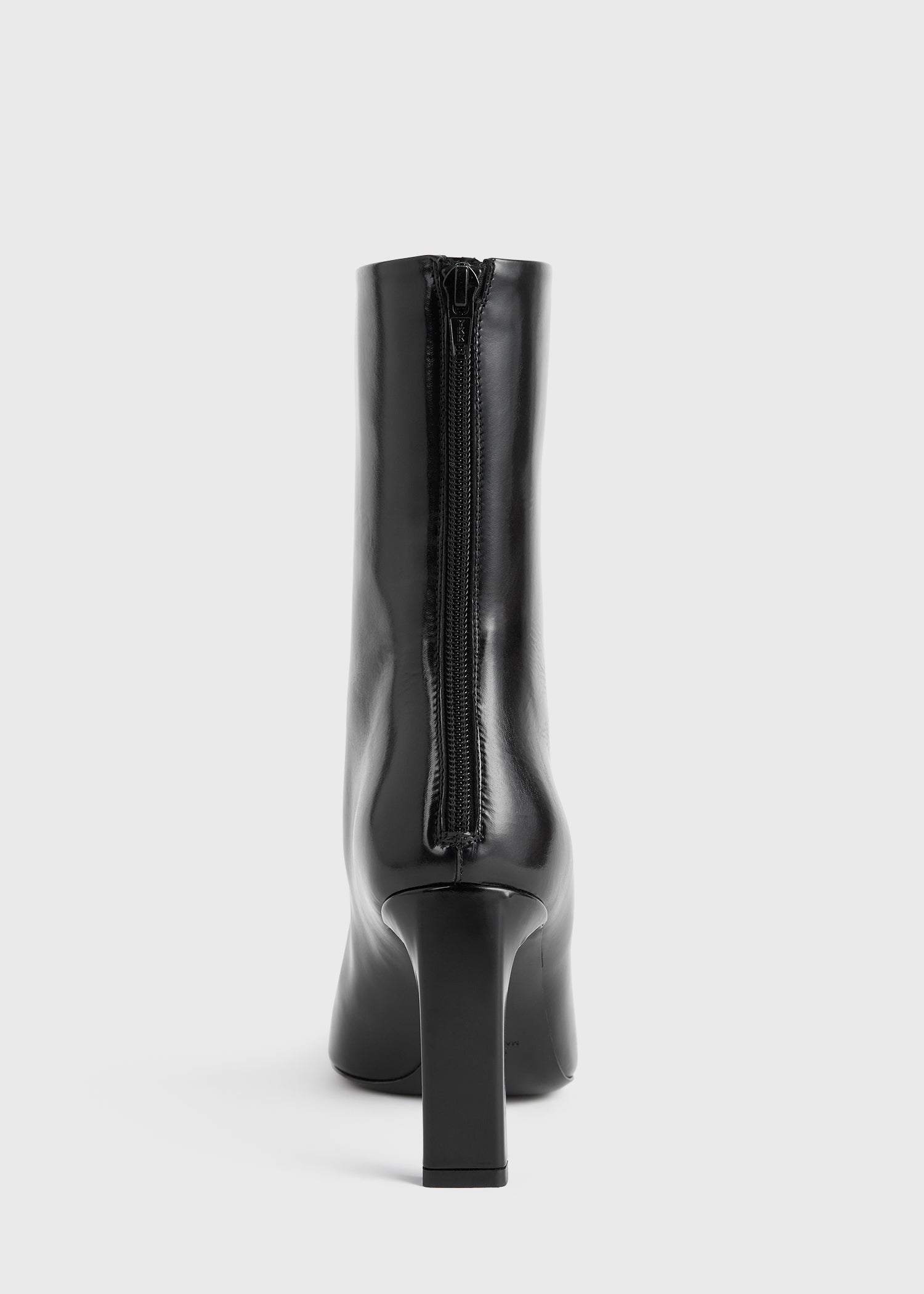 Bar glossy leather boots black