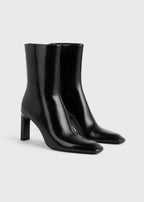 Bar glossy leather boots black
