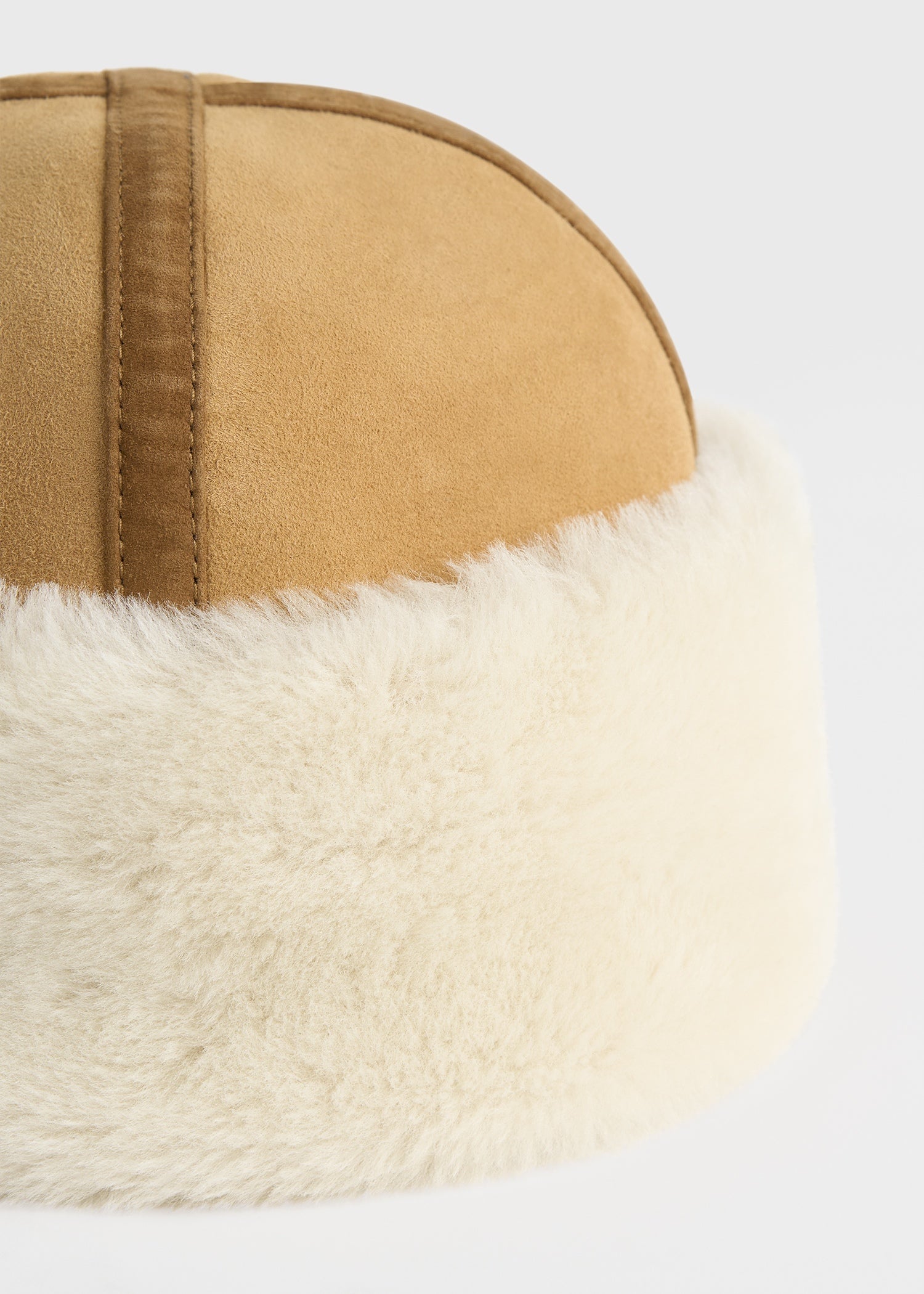 Shearling winter hat tan