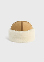 Shearling winter hat tan