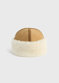 Shearling winter hat tan