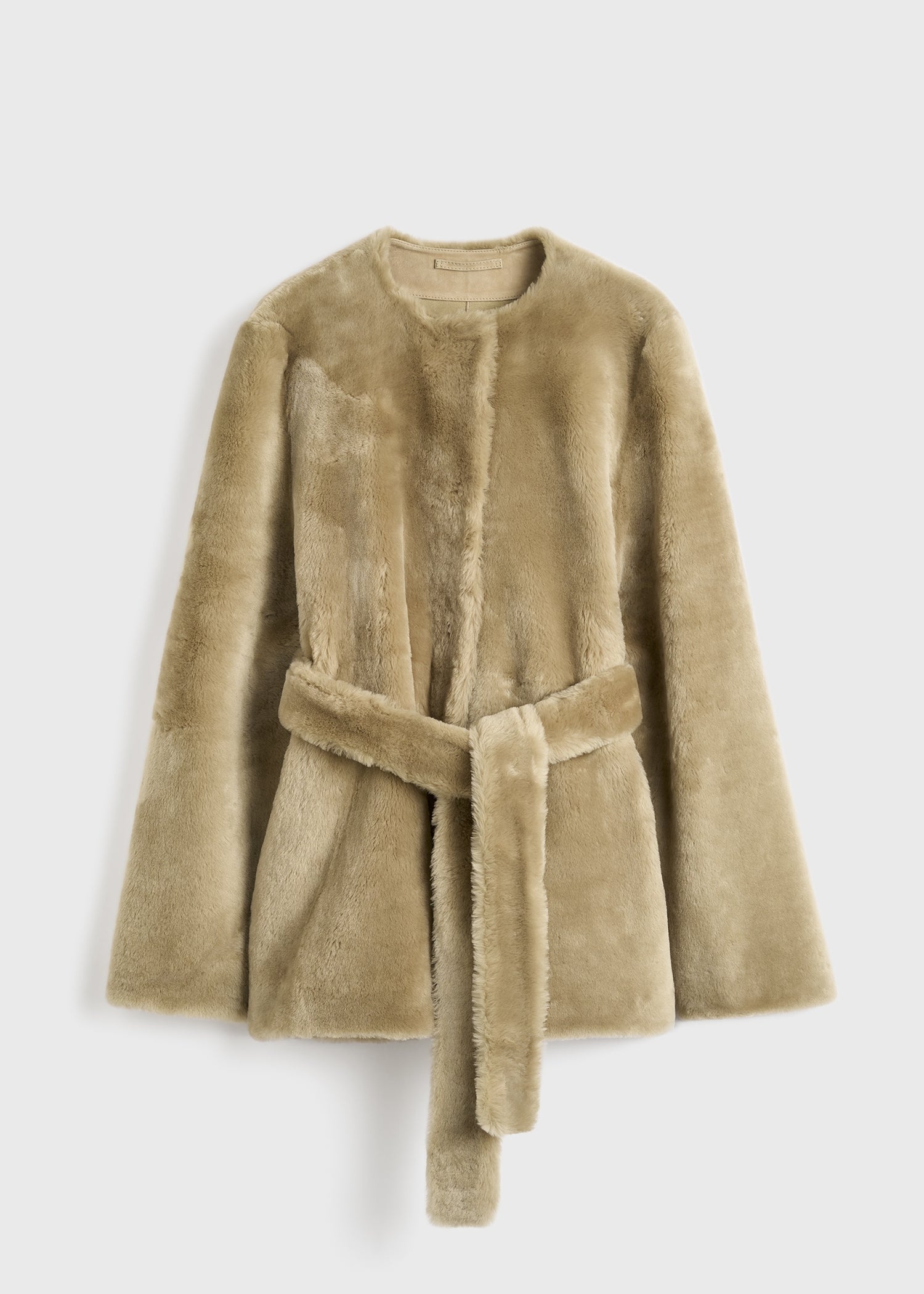 Plush shearling jacket rye