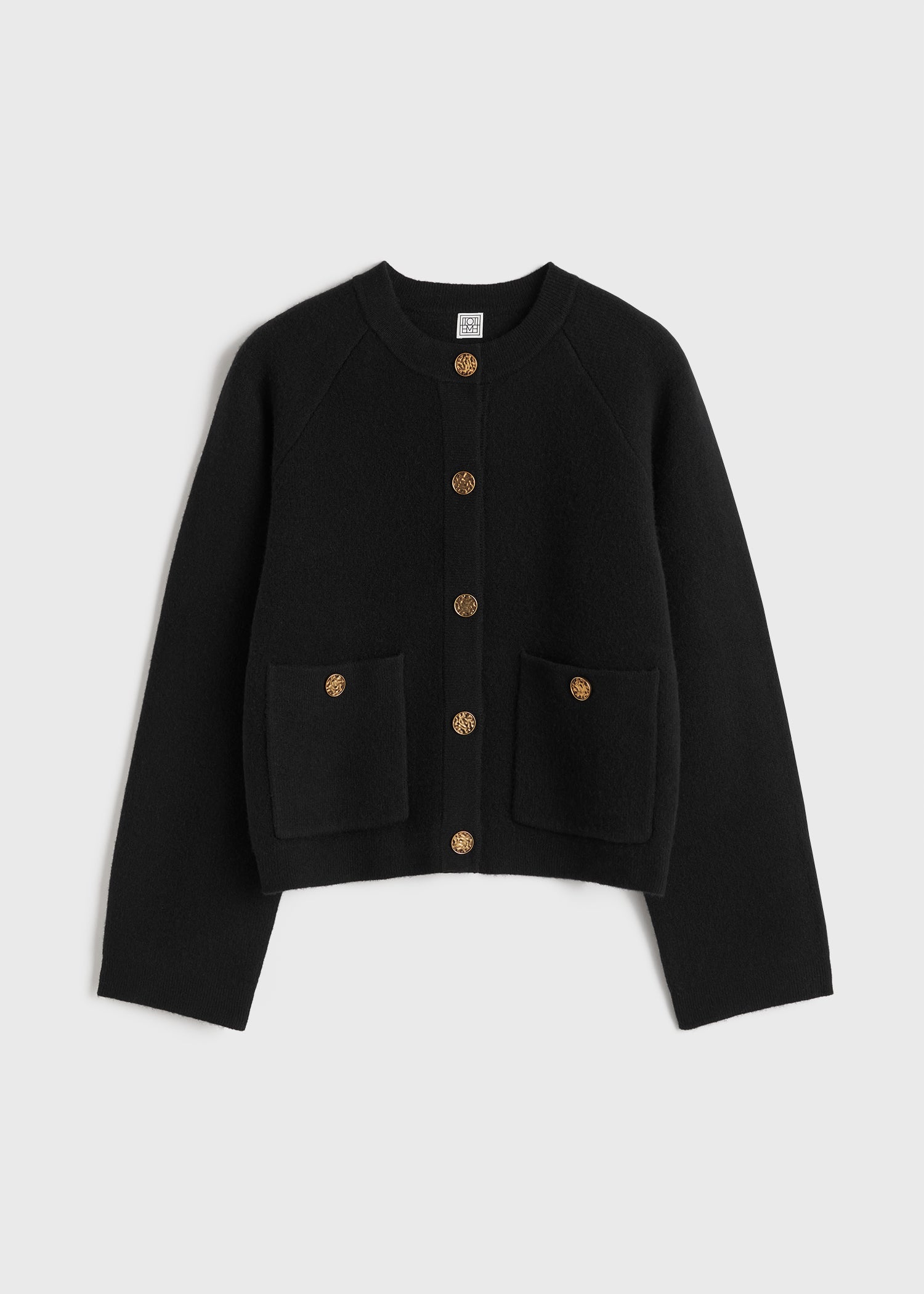 Hammered button cardigan black
