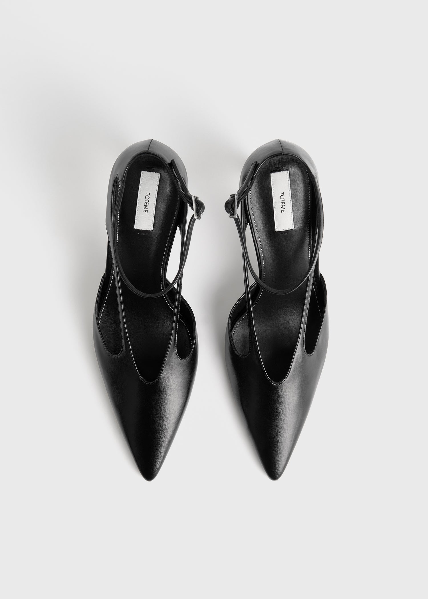 Leather stiletto pumps black