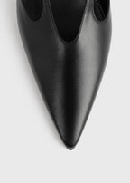 Leather stiletto pumps black