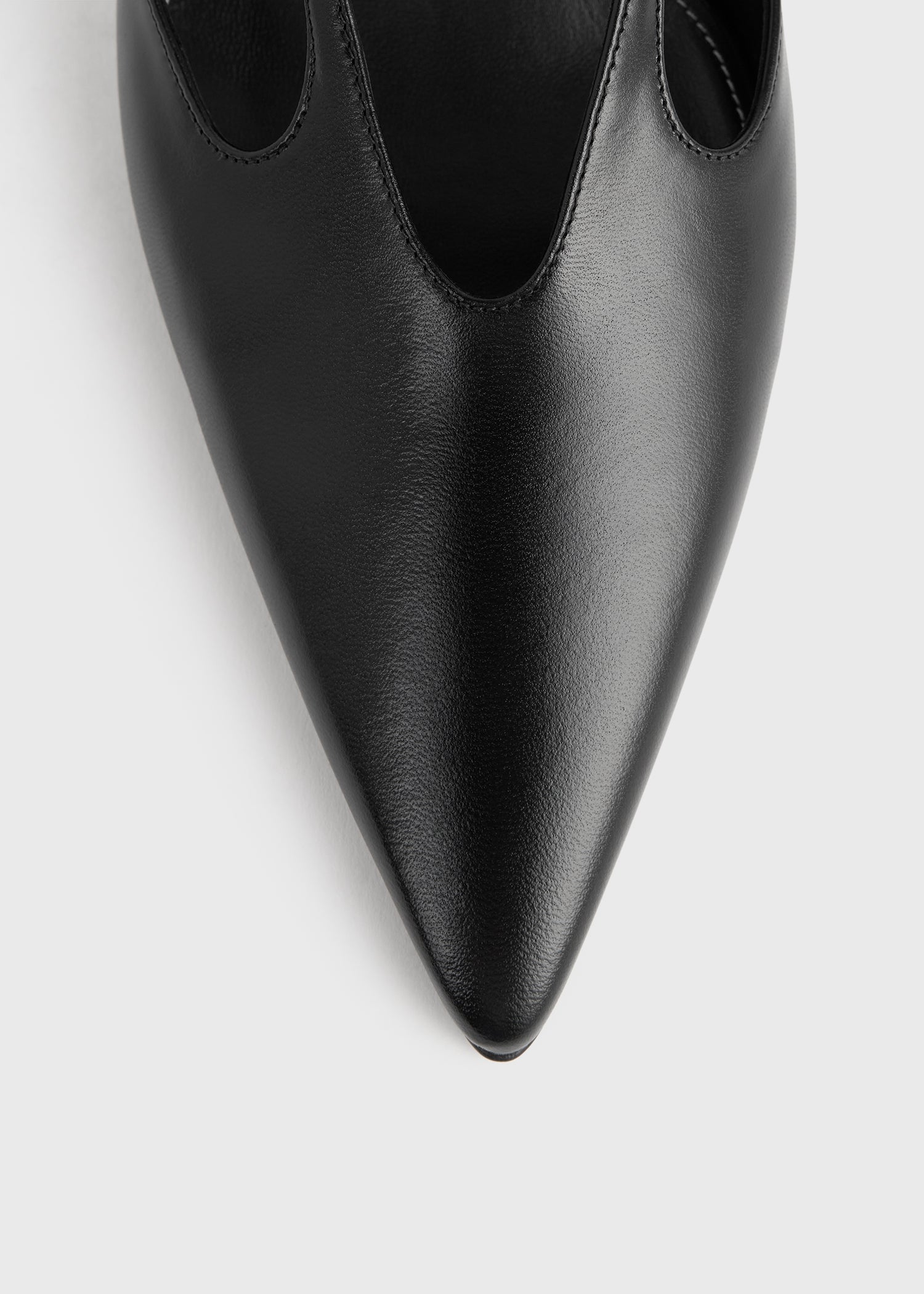 Leather stiletto pumps black