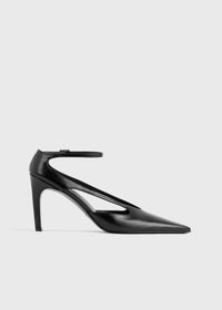 Leather stiletto pumps black