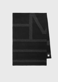 Monogram twill scarf black