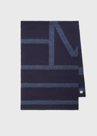 Monogram twill scarf navy