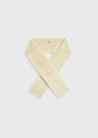 Shearling tuxedo scarf ecru