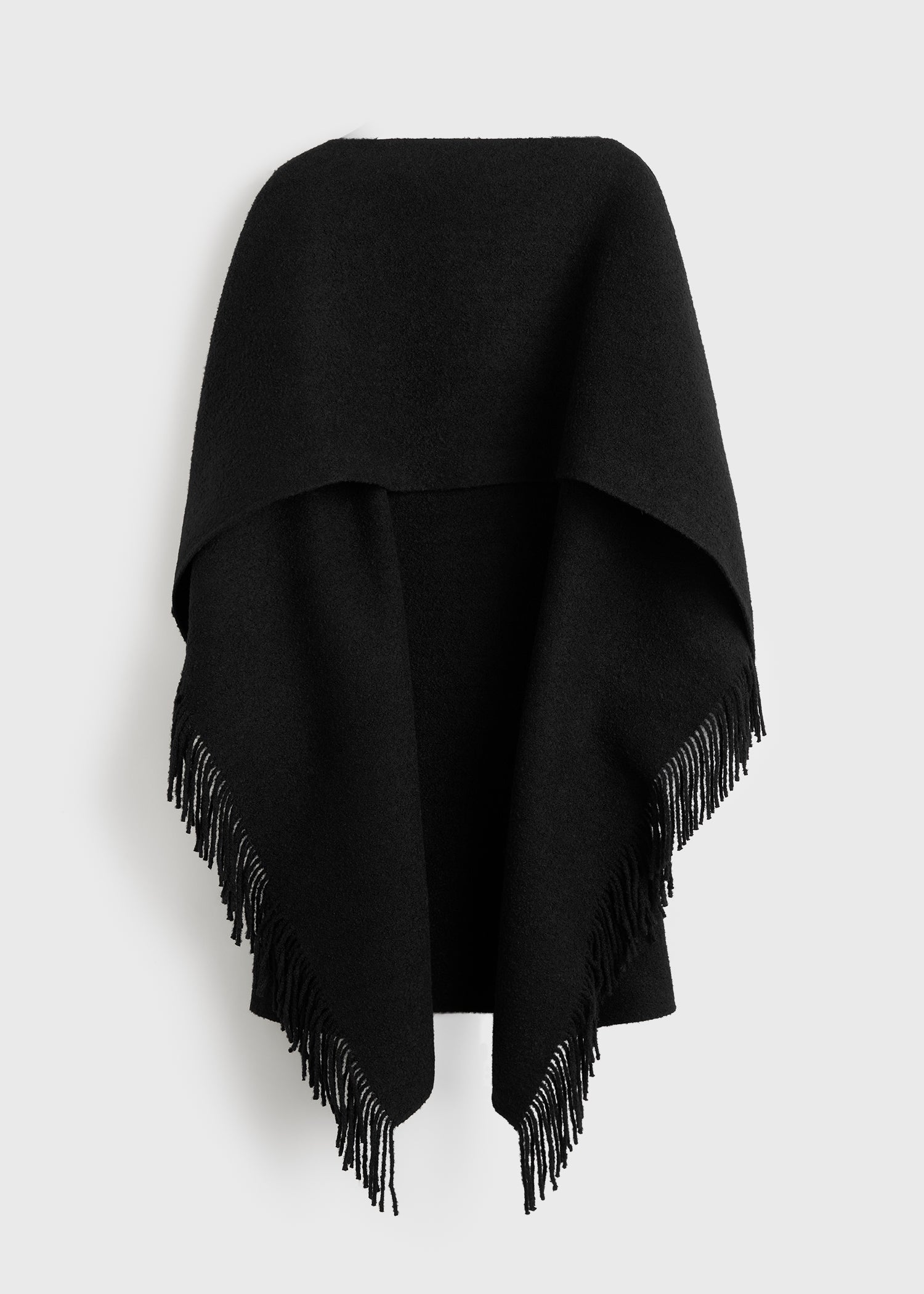 Fringed poncho black