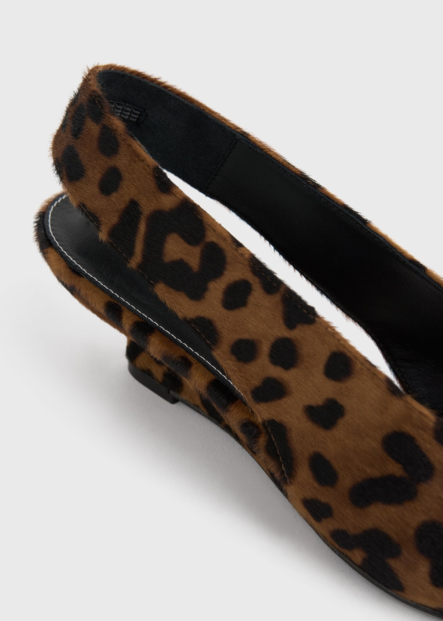 Wedge-heel pony hair slingbacks leopard