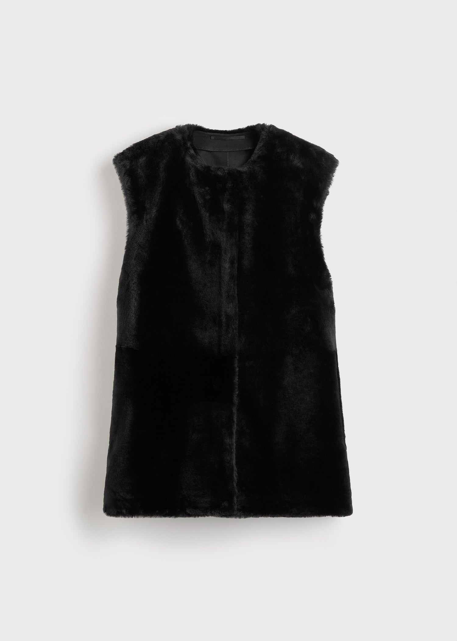 Plush shearling vest black