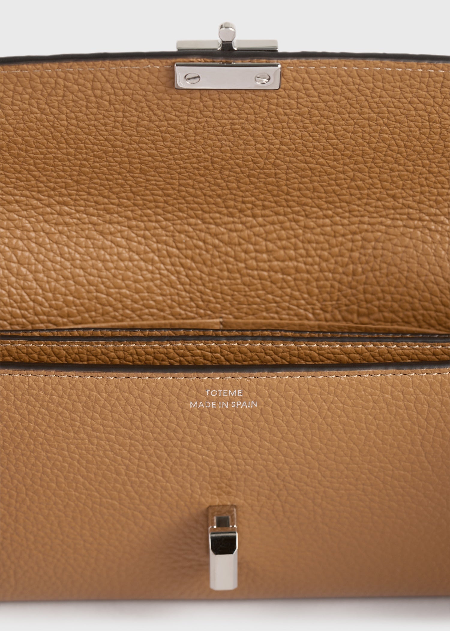 T-lock grained-leather wallet tan