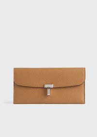 T-lock grained-leather wallet tan